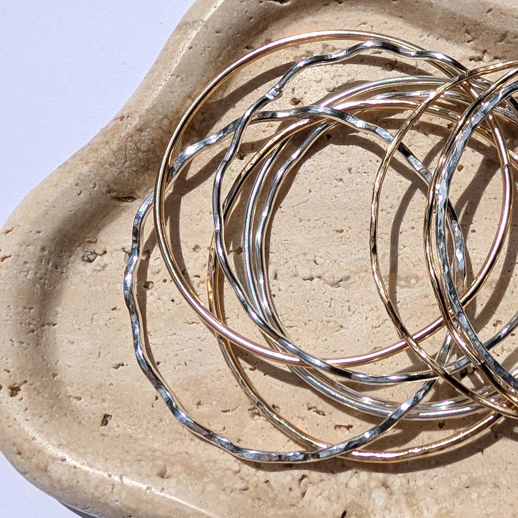Classic Hammered Stacker Bangle