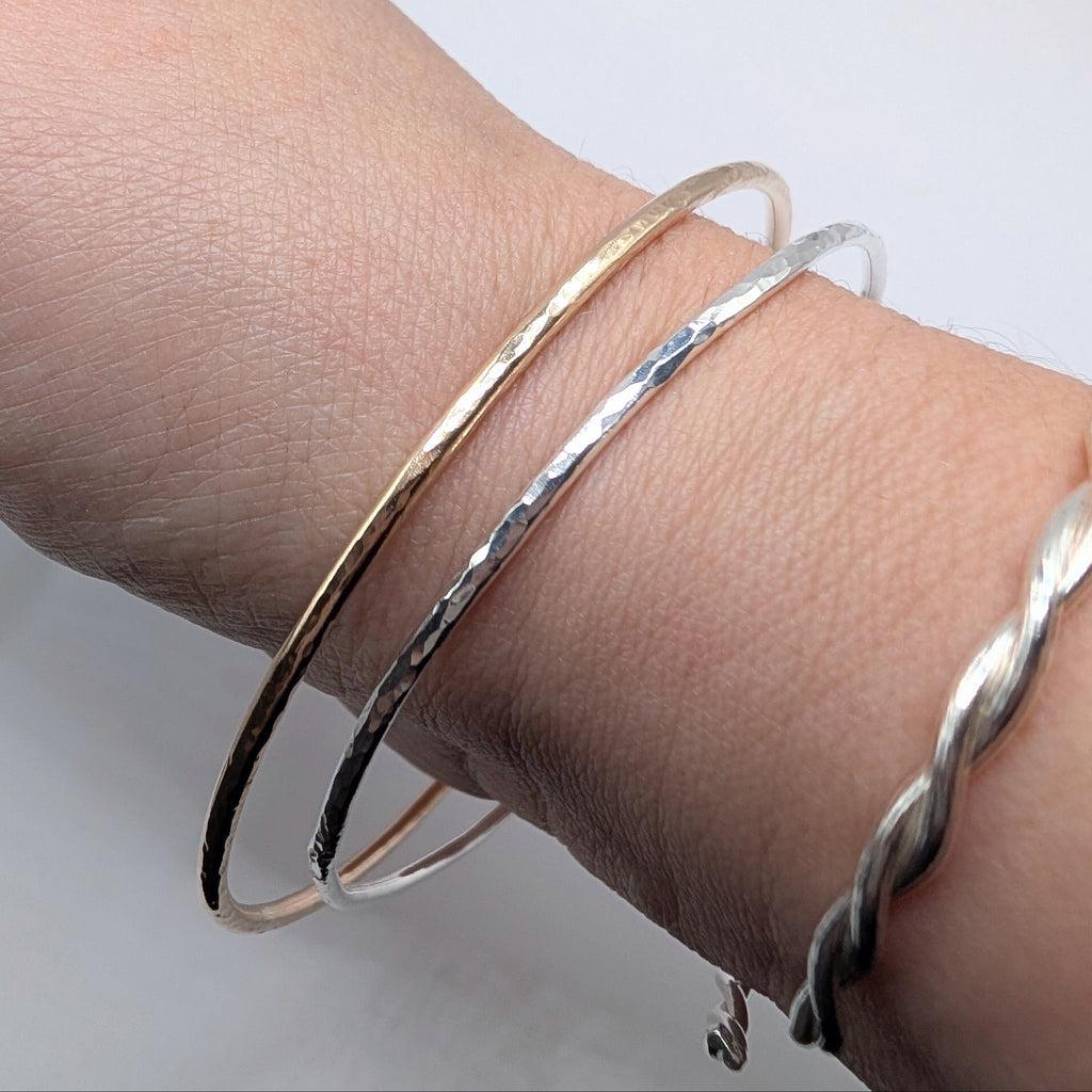 Classic Hammered Stacker Bangle