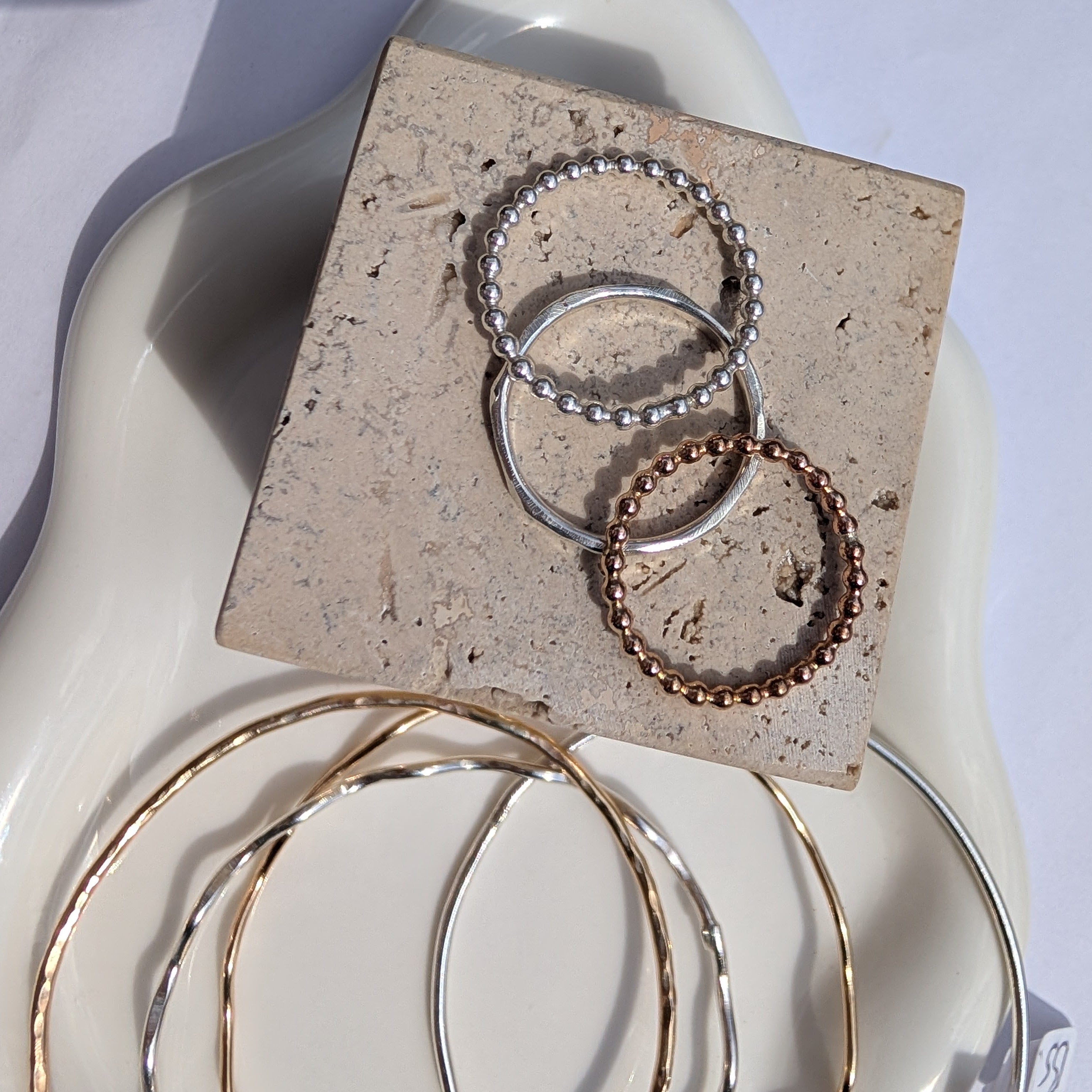 Classic Hammered Stacker Bangle