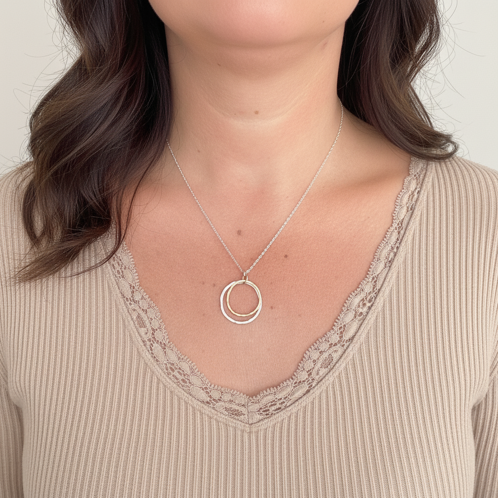 Large Double Hoop Pendant