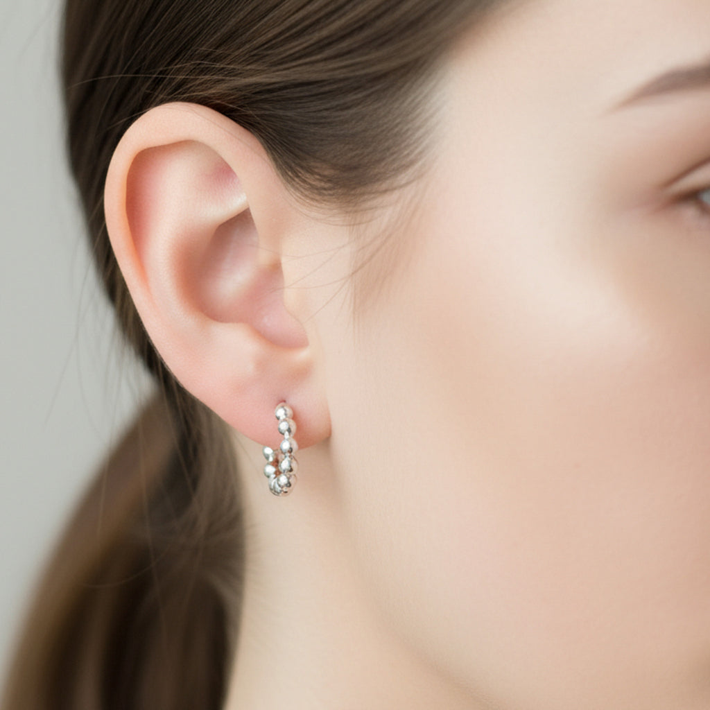 Chunky Bead Hoop Earrings