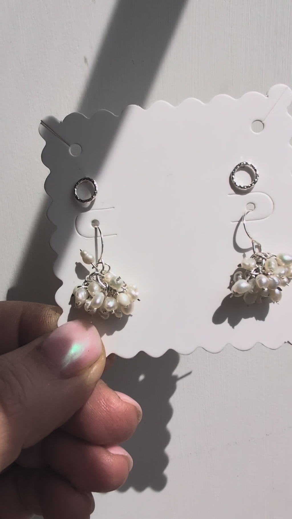 Pearl charm earrings