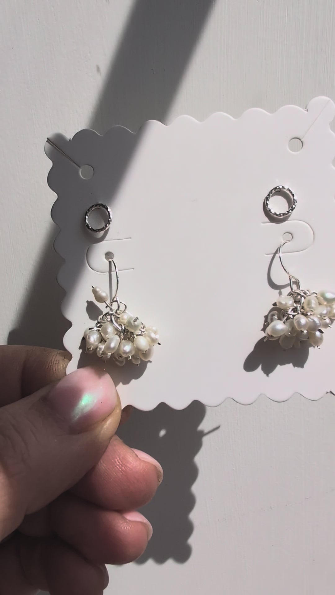 Pearl charm earrings
