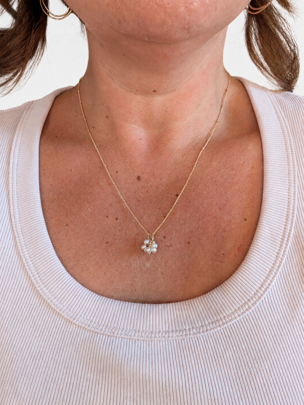 Pearl charm necklace