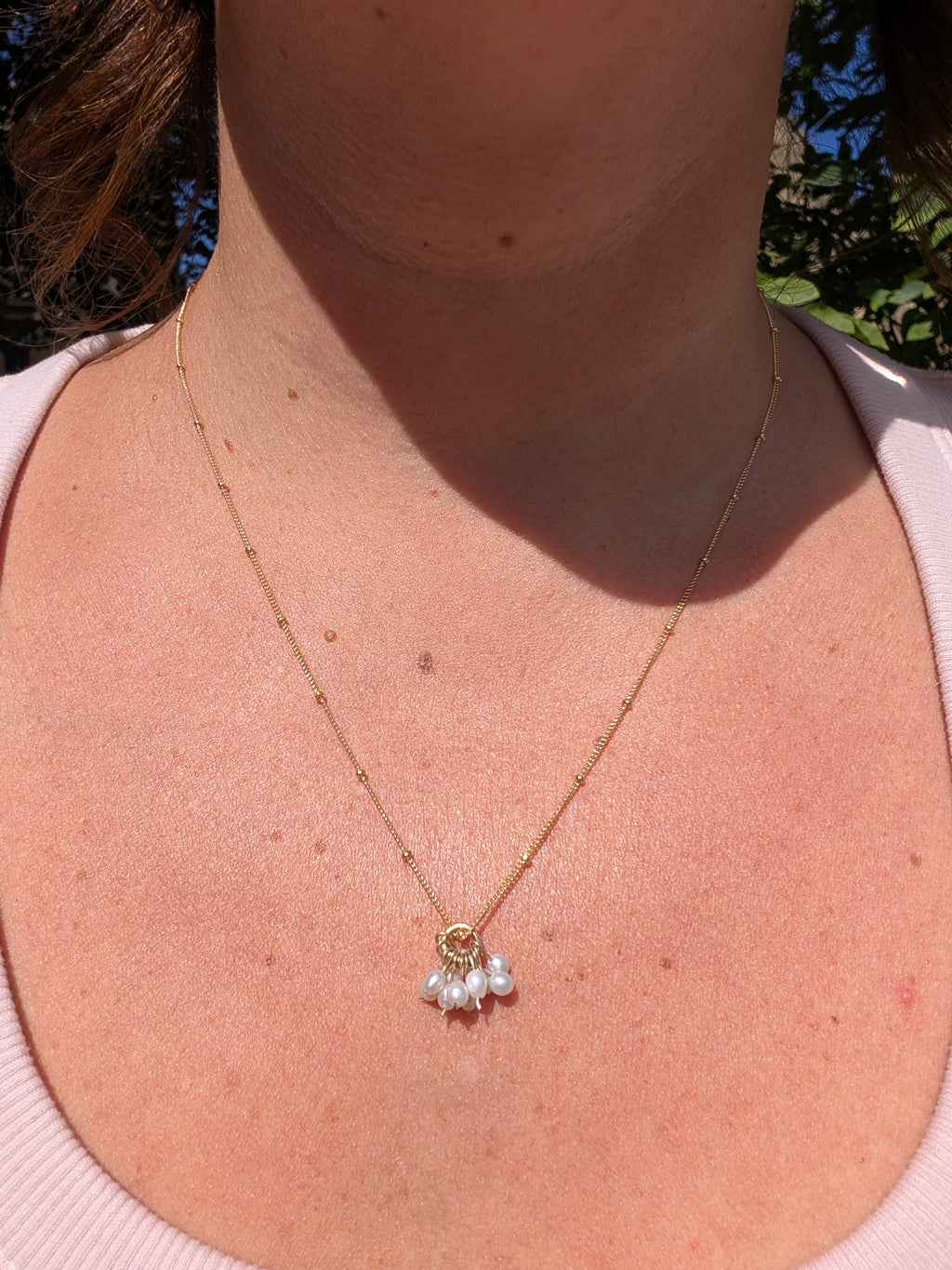 Pearl charm necklace